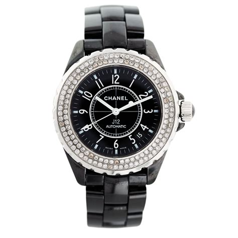 chanel j12 haute joaillerie with black diamonds|J12 Diamond Bezel Watch Caliber 12.2, 33 MM .